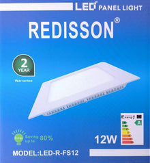 REDISSON LED-R-FS12 12W Square LED Light Panel - Electromann SA