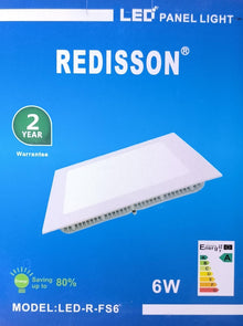 REDISSON LED-R-FS6 6W Square LED Light Panel - Electromann SA