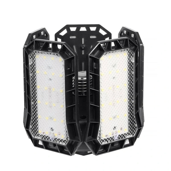 LED Five Leaf Folding Light AC85-265V 6000-6500K - Black five leaves