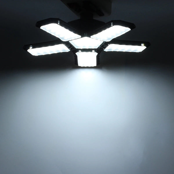 LED Five Leaf Folding Light AC85-265V 6000-6500K - Black five leaves