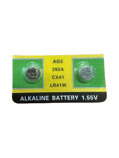 2Pc LR41W/AG3 1.55v Alkaline Button battery (10008230) - Electromann SA