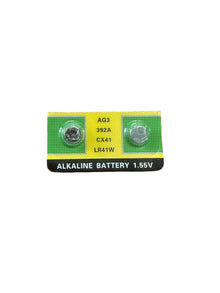 2Pc LR41W/AG3 1.55v Alkaline Button battery (10008230) - Electromann SA