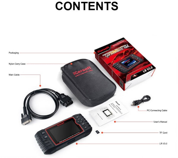 iCarsoft LR v3.0 Diagnostic Tool for Land Rover - Powerful and User-Friendly