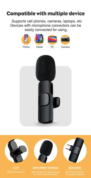 M9 2.4Ghz Wireless Mobile Microphone - Crystal Clear Audio for Mobile Devices