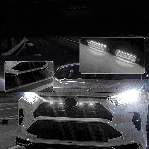 4pc ABS Plastic Car Grille LED Lights 