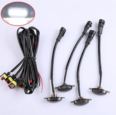 4pc ABS Plastic Car Grille LED Lights 