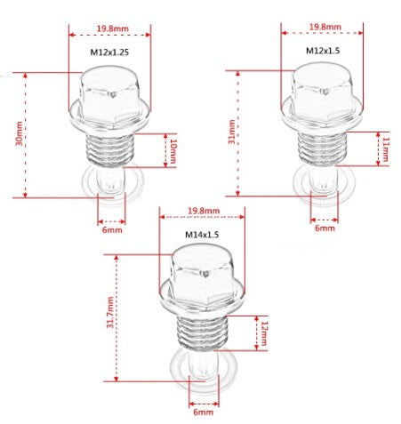 Keep Your Engine Clean and Healthy with the M12x1.5 Magnetic Oil Drain Plug & Oil Drain Sump Nut