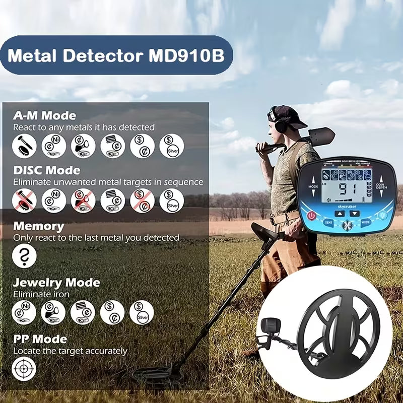 MD910B Metal Detector, Professional Underground Depth Search Detector (10007383) - Electromann SA