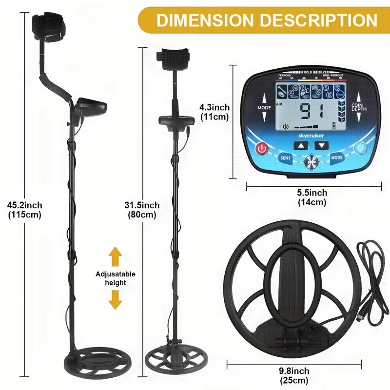 MD910B Metal Detector, Professional Underground Depth Search Detector (10007383) - Electromann SA