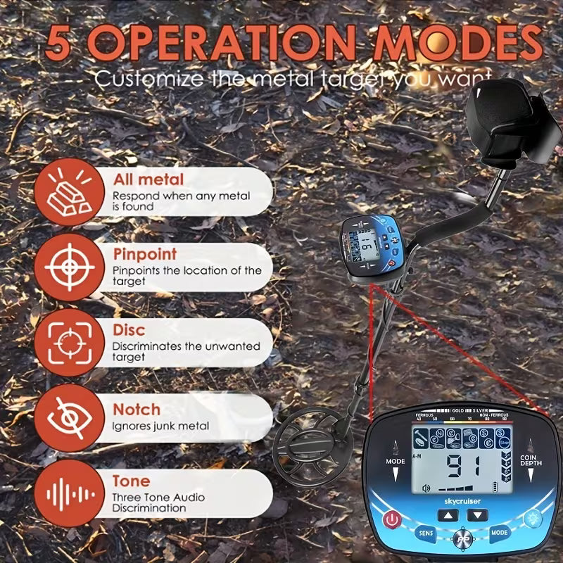 MD910B Metal Detector, Professional Underground Depth Search Detector (10007383) - Electromann SA