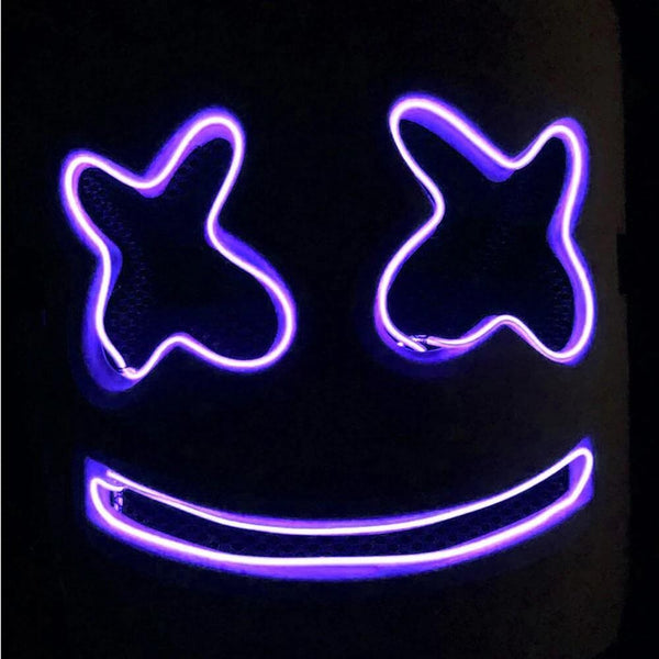 Marshmallo LED Luminous Party Mask Cosplay Props - PURPLE