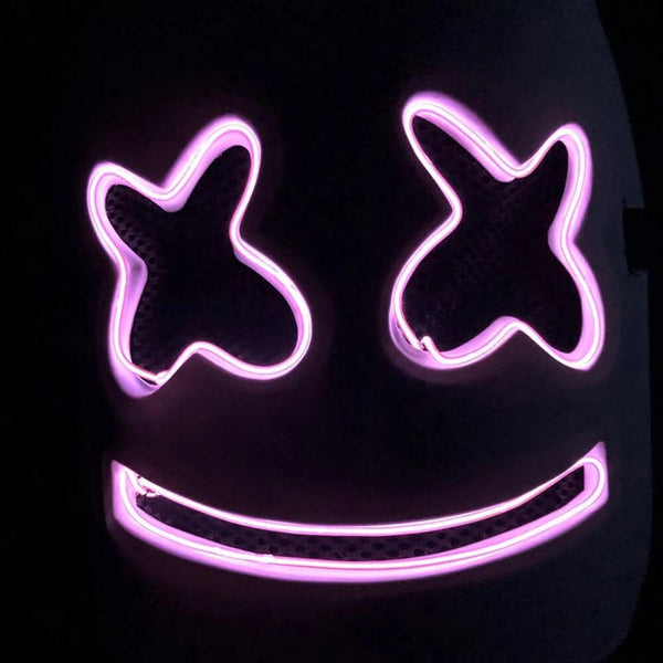 Marshmallo LED Luminous Party Mask Cosplay Props - PURPLE