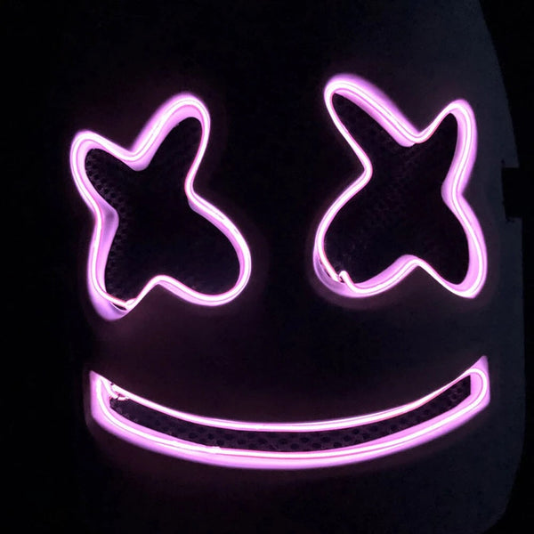 Marshmallo LED Luminous Party Mask Cosplay Props - Red