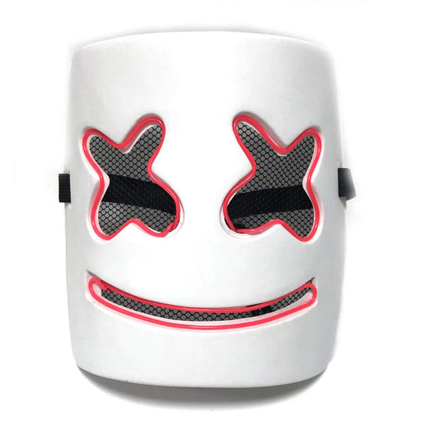 Marshmallo LED Luminous Party Mask Cosplay Props - Red