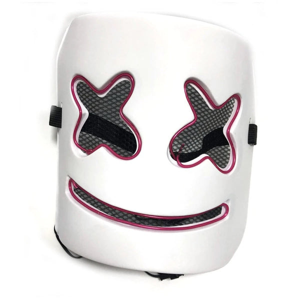 Marshmallo LED Luminous Party Mask Cosplay Props - Red