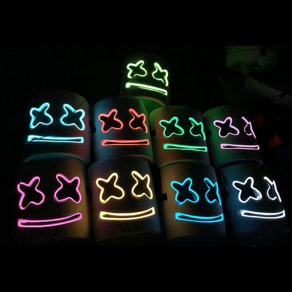 Marshmallo LED Luminous Party Mask Cosplay Props - GREEN