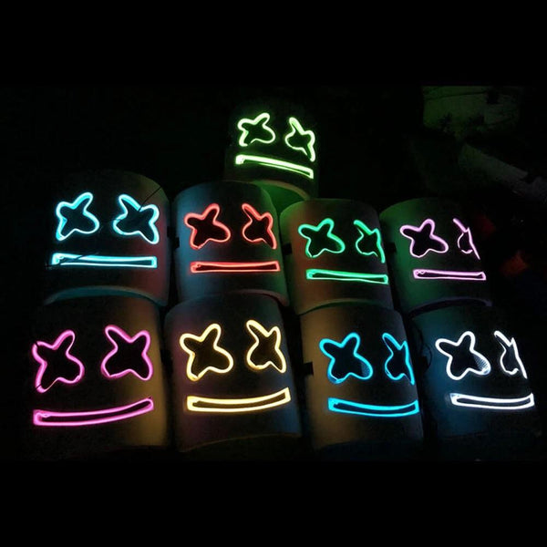 Marshmallo LED Luminous Party Mask Cosplay Props - BLUE