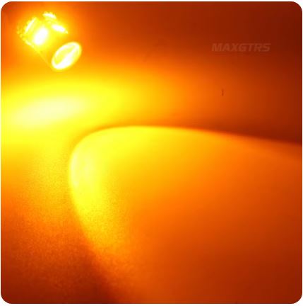 MAXGTRS 7440 W21W T20 Single Contact Amber Indicator Led Bulb For Vehicles