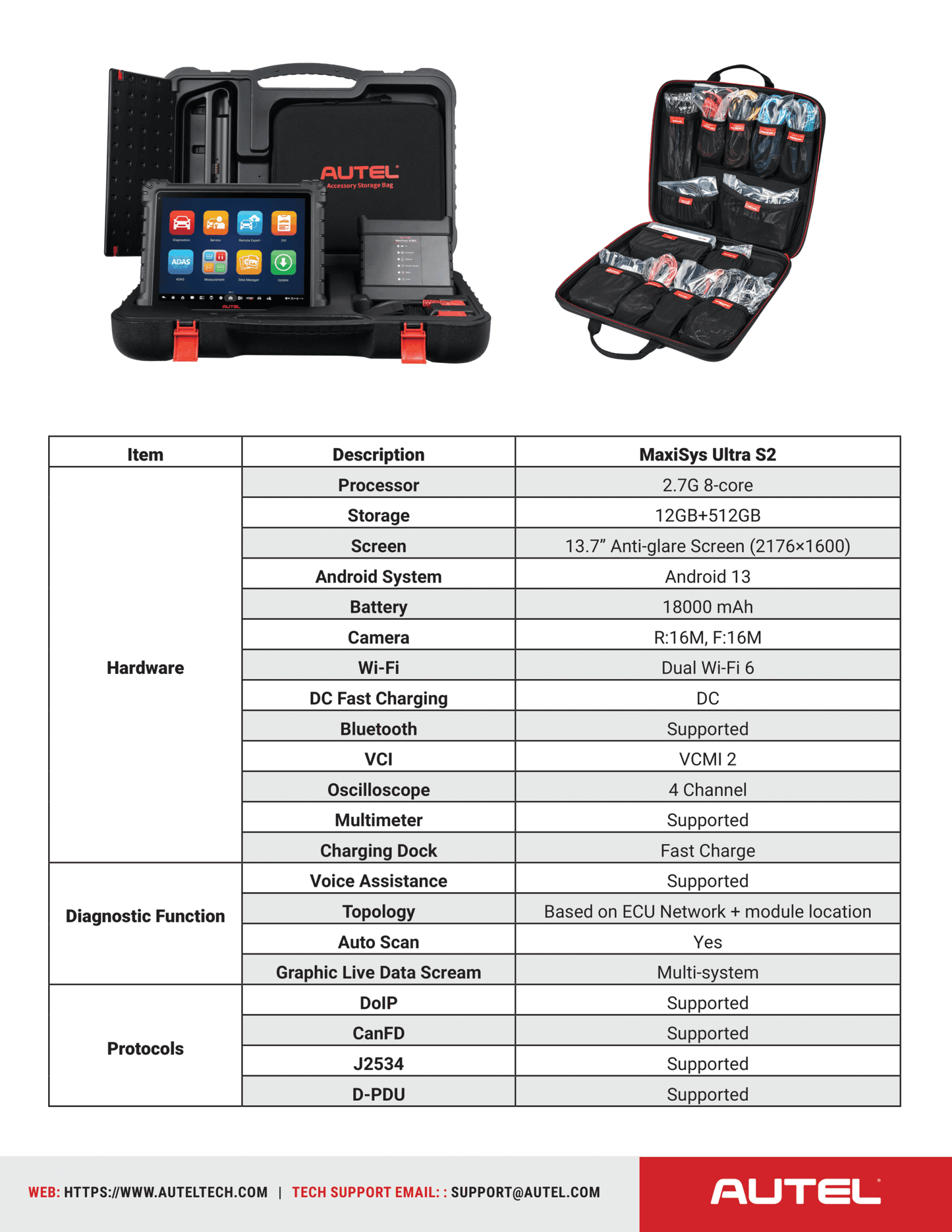 Autel MaxiSys Ultra S2 Automotive Diagnostic Scanner – 13.7″ Tablet (10003330) - Electromann SA