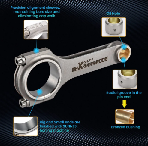 H-Beam Connecting Rods Set for Subaru EJ20 EJ25 130.5mm