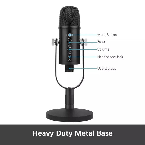 Metal USB Mic Condenser Microphone Windows