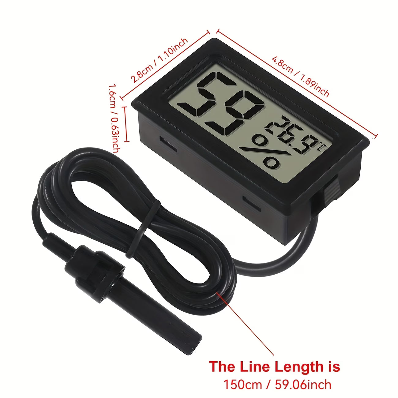 Mini LCD Digital Thermometer and Hygrometer - Compact and Accurate Temperature and Humidity Measurement (10004211) - Electromann SA