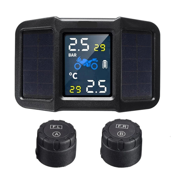 ##DEMO## Solar Powered LCD Display Motorcycle Real Time Tire Pressure Monitor System