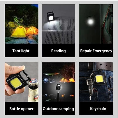 Multifunction Mini Glare COB Keychain Light