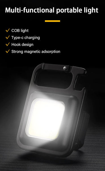 Multifunction Mini Glare COB Keychain Light