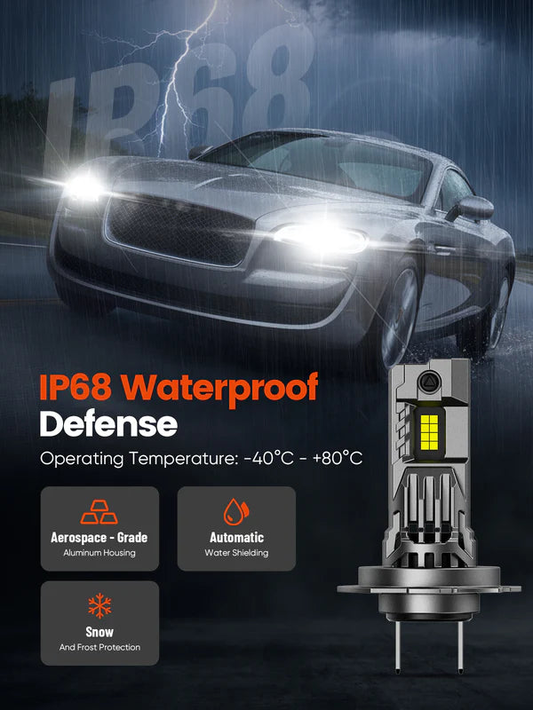 Novsight N99 Pro-Mini Series | H7 LED Wireless 100W, 24000LM 6500K White Headlight Kit - Upgrade Your Vehicle's Lighting (10008093) - Electromann SA