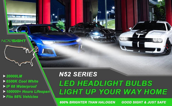 NOVSIGHT A500-N52 H11/H8/H9 High Power Car LED Headlight Kit