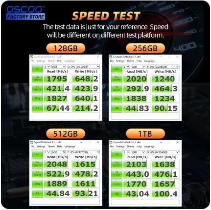 OSCOO M.2 2280 Internal solid-state drive NVMe 512GB SSD PCIe3.0 X4 3D TLC