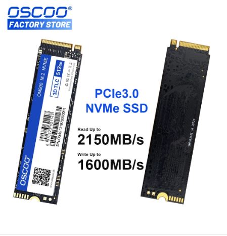 OSCOO M.2 2280 Internal solid-state drive NVMe 512GB SSD PCIe3.0 X4 3D TLC