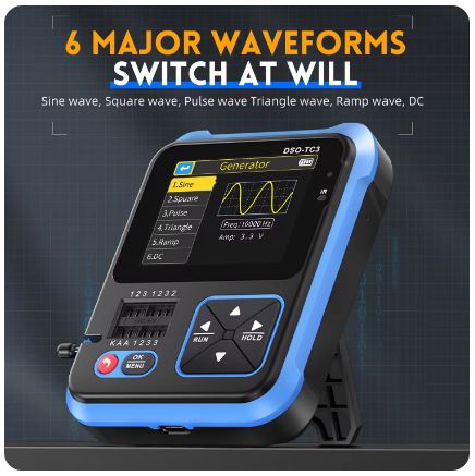 FNIRSI DSO TC3 Digital Oscilloscope Transistor Tester Signal Generator