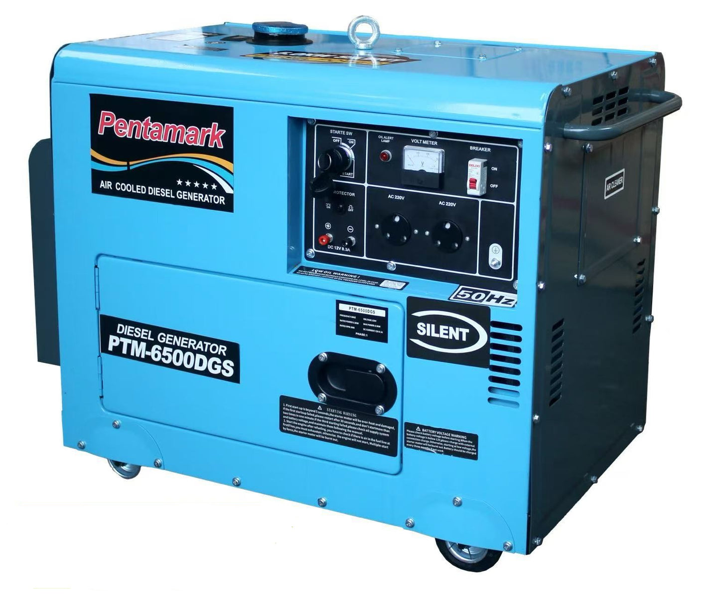 Pentamark PTM-6500DGS Portable Silent Diesel Generator - Powerful and Quiet Backup Power Solution - Electromann SA