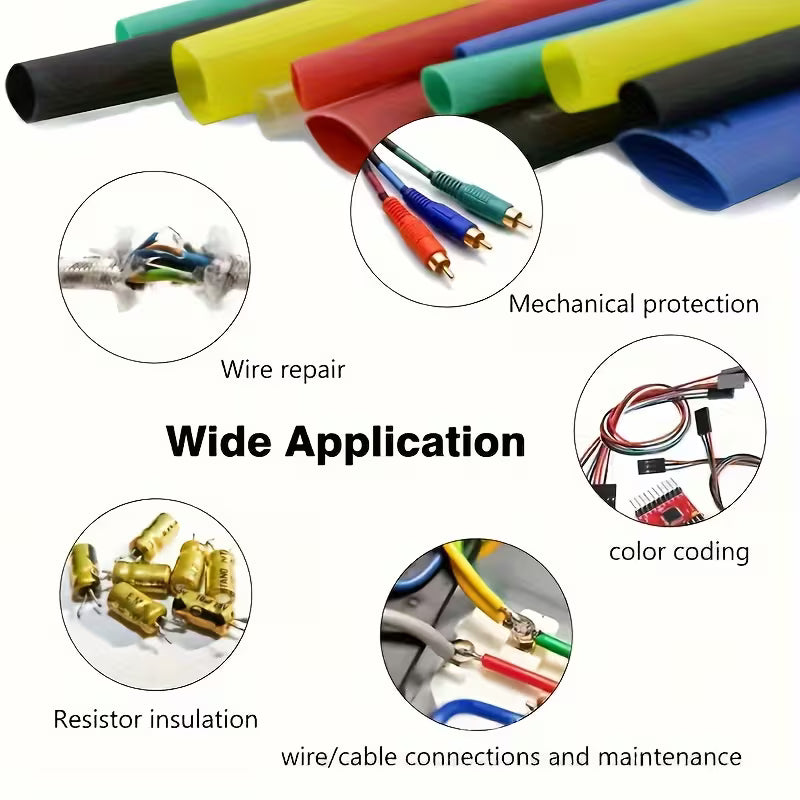 800pcs Solder Seal Wire Connectors Heat Shrinkable Polyolefin Tubings  (10005659) - Electromann SA