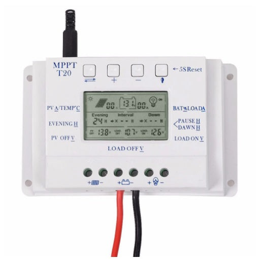 PowMr 20A MPPT Solar Panel Battery Regulator Charge Controller - Efficient Charging & Maximum Conversion