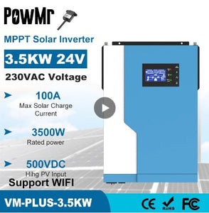 PowMr 3.5KW 24v 100Amp MPPT Pure Sine Hybrid Solar Inverter - Efficient & Reliable Solar Energy Conversion