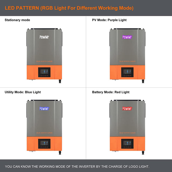 PowMr 6.2KW 48v 120Amp MPPT Pure Sine Hybrid Solar Inverter