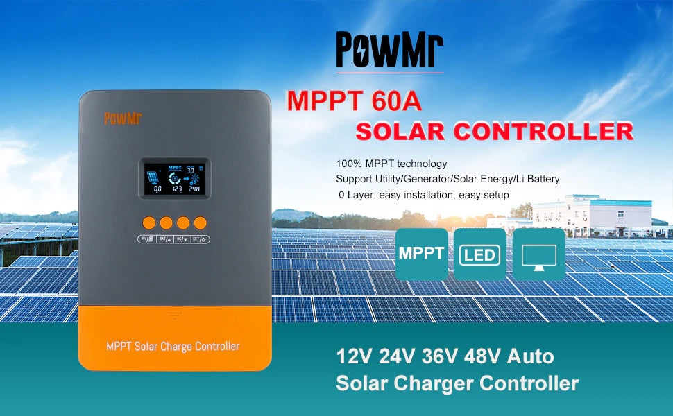 PowMr MPPT 60Amp 12V to 48V Solar Charger Controller