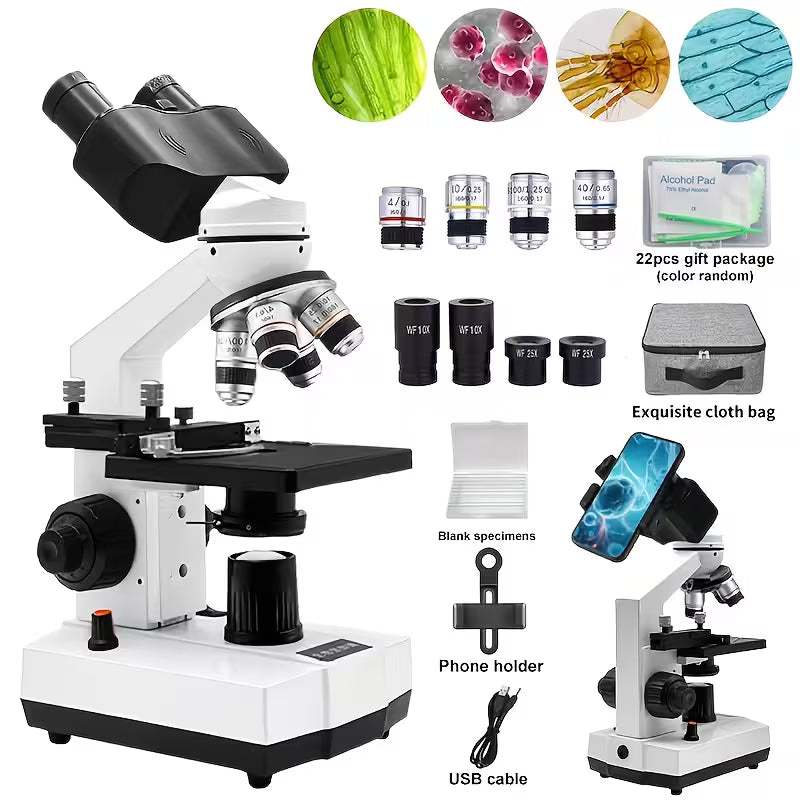 Professional Biomedical Compound Microscope 40X-2500X Magnification (10000808) - Electromann SA