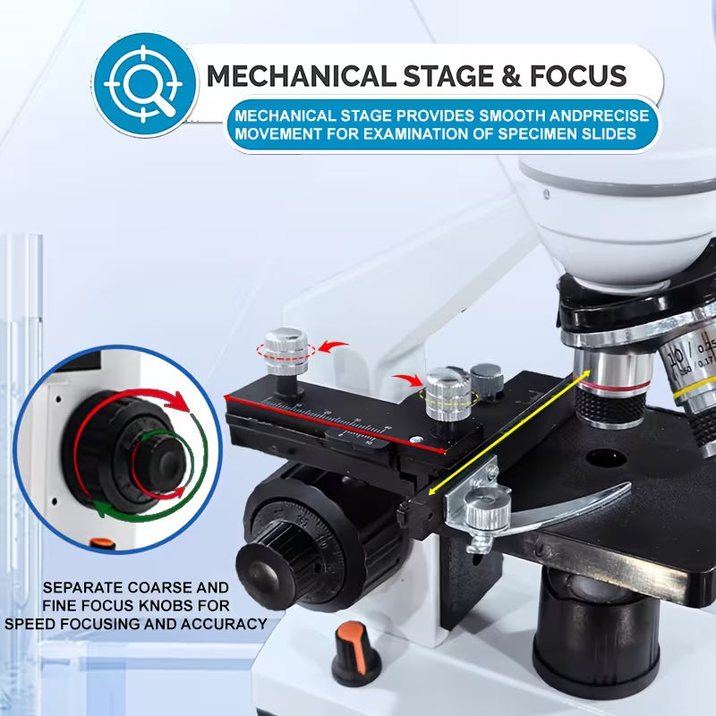 Professional Biomedical Compound Microscope 40X-2500X Magnification (10000808) - Electromann SA