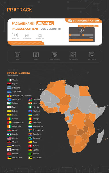 Protrack M2M 30MB per Month Roaming Data SIM Card