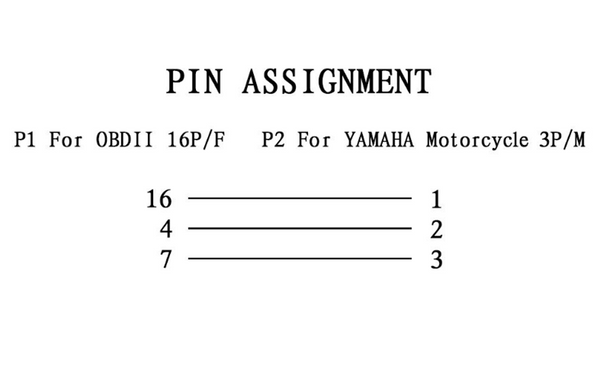 Motorfiets Diagnostiese OBD-adapterkabel vir Yamaha 3P