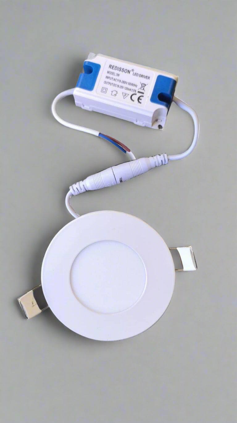 REDISSON 3Watt 250v AC 6500K Cool White LED Flush Mount Downlight - Electromann SA