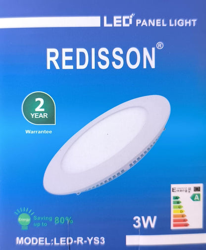 REDISSON 3Watt 250v AC 6500K Cool White LED Flush Mount Downlight - Electromann SA