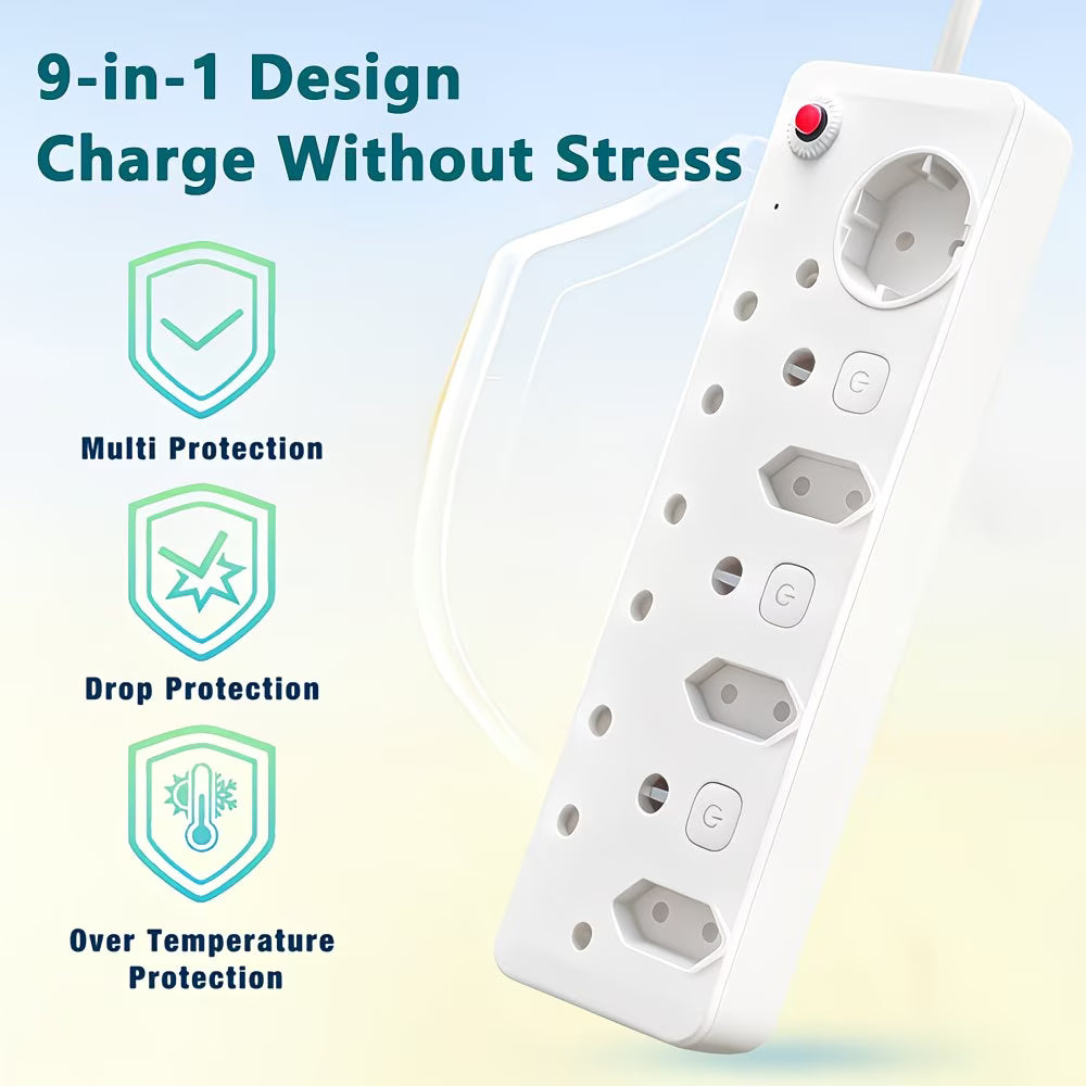 REDISSON 7 Way 3x16Amp 4x5Amp Switched 220v Multi-Plug (10004939) - Electromann SA
