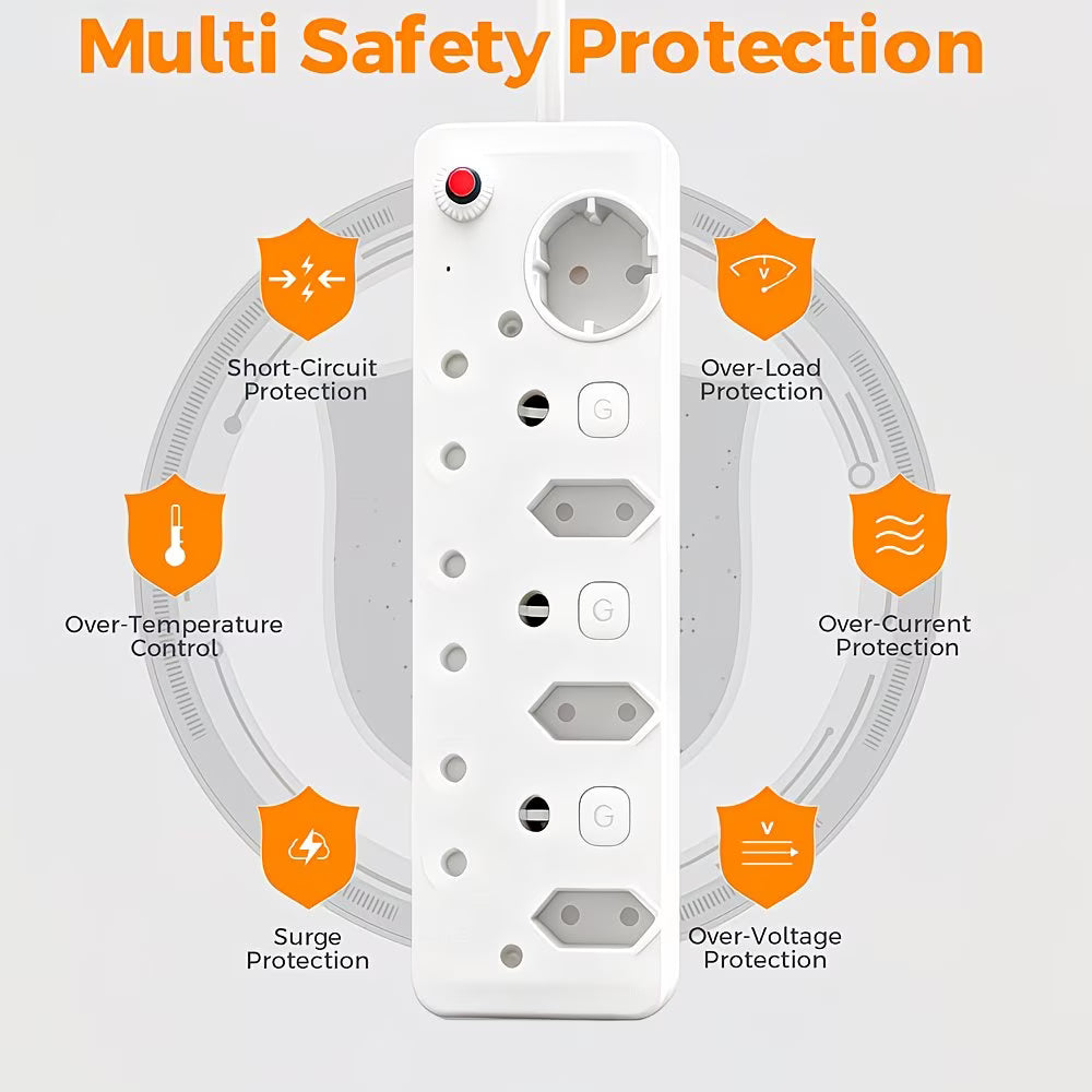 REDISSON 7 Way 3x16Amp 4x5Amp Switched 220v Multi-Plug (10004939) - Electromann SA