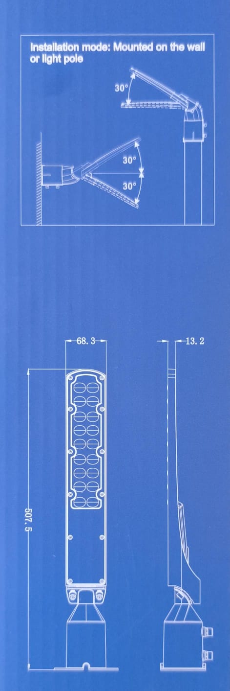 REDISSON 50W 250V AC 6500K Cool White LED Street Light - Electromann SA