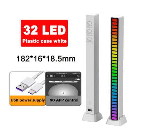 USB 32 RGB LED Musiek Klank-geaktiveerde stem-beheerde ligbalk